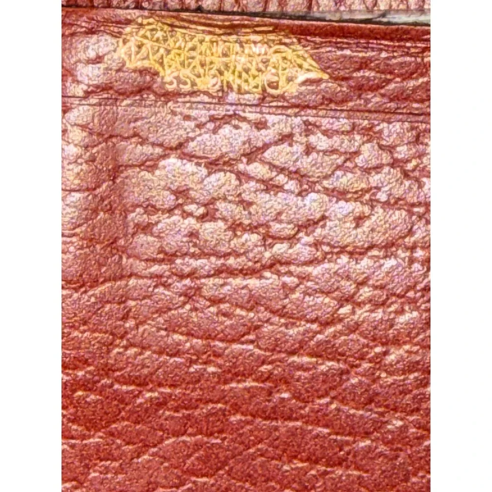 Vintage Princess Gardner Studded Pebbled Leather Bifold Wallet Brown Suede Trim